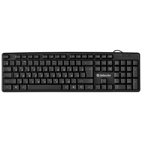 511790 Клавиатура проводная DEFENDER Element HB-520, USB, 104 клавиши + 3 дополнительные клавиши, черная, 45522