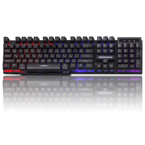 512653 ���������� ��������� SONNEN KB-7010, USB, 104 �������, LED-���������, ������