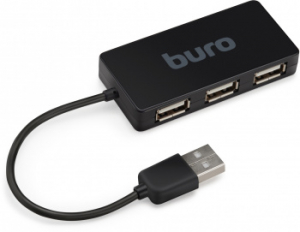 389734 ������������ USB 2.0 Buro BU-HUB4-U2.0-Slim 4����. ������