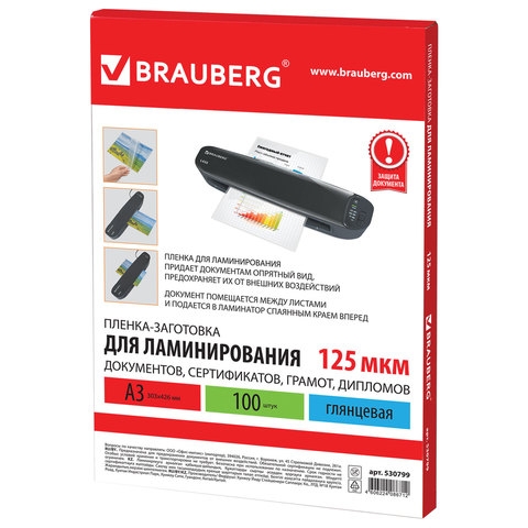 530799 -    , 3,  100 ., 125 , BRAUBERG, 530799