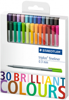334C30P   Staedtler Triplus Fineliner, 0.3 , 30 ,  