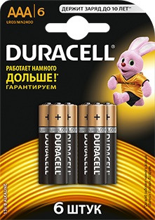 977876  Duracell Basic LR03-6BL MN2400 AAA (6)