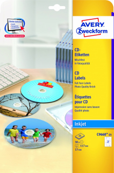 C9660-25    CD/DVD, d-117,, IJ,., 50 ./., 25, Avery Zweckform