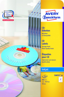 C6074-20    CD/DVD, d-117,, IJ,., 40 ./., 20, Avery Zweckform