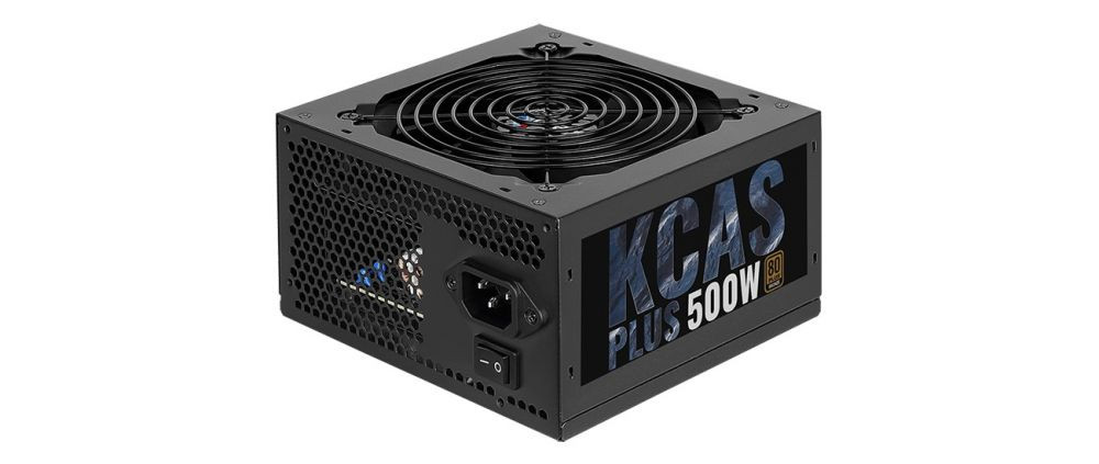 1049262   Aerocool ATX 500W KCAS PLUS 500 80+ bronze (24+4+4pin) APFC 120mm fan 7xSATA RTL
