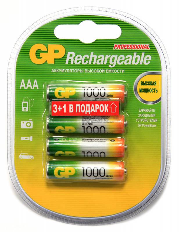 808579  GP 100AAAHC3/1 AAA NiMH 1000mAh (:3+1) (4)