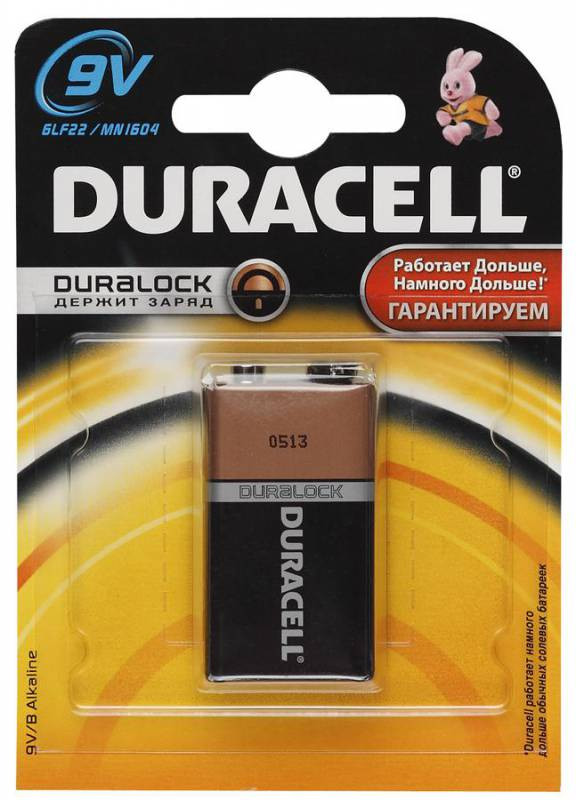 528036  Duracell Basic 6LR61/6LF22/6LP3146 MN1604 9V (1)