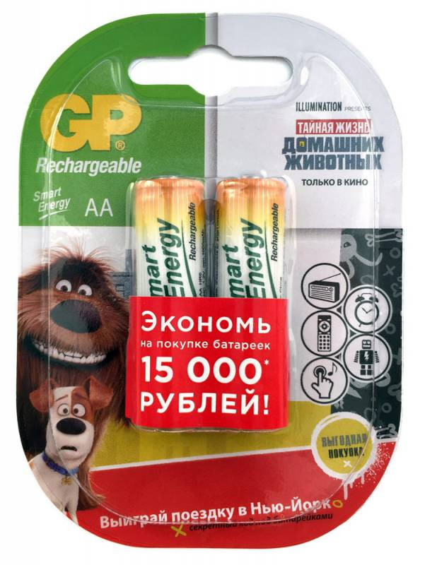 397588  GP Smart Energy 100AAHCSV AA NiMH 1000mAh (2)