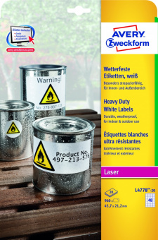 L4778-20    45,7x21,2 , L+K+CL, , 960 .,20, Avery Zweckform