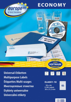 ELA001-18   -100,  38x21,2 ,,IJ+L+K+CL,18, Avery Zweckform