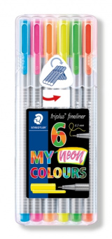334SB6CS3   Staedtler Triplus Fineliner, 0.3 , 6  